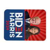 Magnet Flexible Biden Harris Photo - 2024 étoile - Bleu Bleu Blanc (Horizontal)