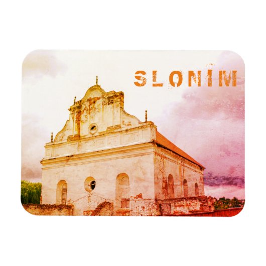 Magnet Flexible Biélorussie Slonim Grande Synagogue Architecture (Horizontal)
