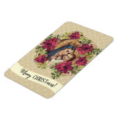 Magnet Flexible Bienheureuse Mère Bébé Jésus Feu de Noël (Côté Gauche)