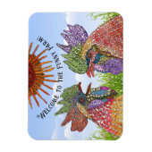 Magnet Flexible Bienvenue à la ferme amusante poulets (Vertical)
