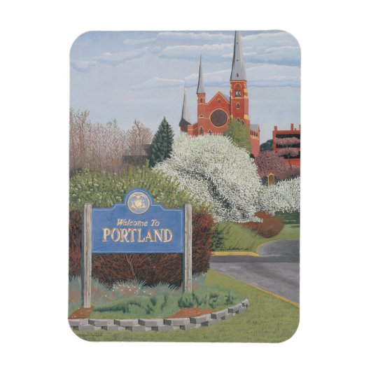Magnet Flexible Bienvenue à Portland Maine (Vertical)