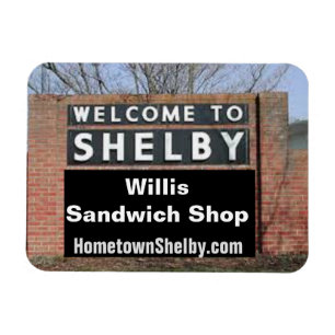 Magnet Flexible BIENVENUE À SHELBY Willis Sandwich Shop Flexible M