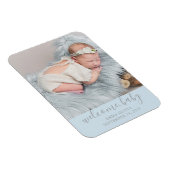 Magnet Flexible Bienvenue, bébé | Photo Faire-part de naissance bl (Côté Droit)