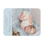 Magnet Flexible Bienvenue, bébé | Photo Faire-part de naissance bl (Horizontal)