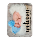 Magnet Flexible Bienvenue Nouveau Baby Modern Script (Vertical)