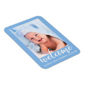 Magnet Flexible Bienvenue Nouveau bébé Faire-part bleu (Côté Droit)