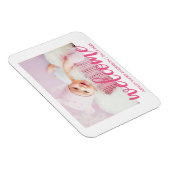 Magnet Flexible Bienvenue Nouveau bébé rose chaud (Côté Droit)