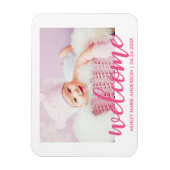 Magnet Flexible Bienvenue Nouveau bébé rose chaud (Vertical)