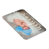 Magnet Flexible Bienvenue Nouveau bébé Script moderne W (Côté Droit)