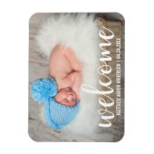 Magnet Flexible Bienvenue Nouveau bébé Script moderne W (Vertical)