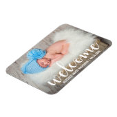 Magnet Flexible Bienvenue Nouveau bébé Script moderne W (Côté Gauche)