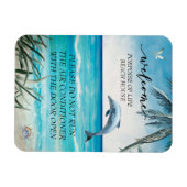 Magnet Flexible Bienvenue Watercolor Beach House Dolphin (Horizontal)