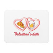 Magnet Flexible Bière à la pizza de Saint-Valentin (Horizontal)