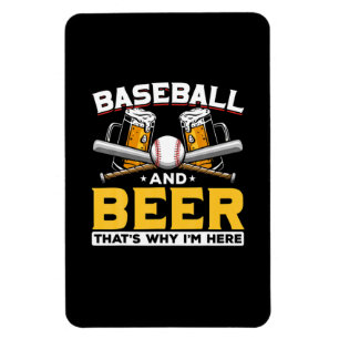 Magnet Flexible Bière Boveur Baseball Bière Humour Anniversaire