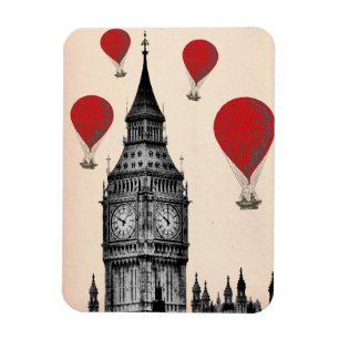 Magnet Flexible Big Ben et Red Hot Air Balloons 2