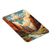 Magnet Flexible Big Bend National Park Illustration Retro (Côté Droit)