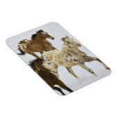 Magnet Flexible Big Horn Mountains, Chevaux courant dans la neige (Côté Droit)