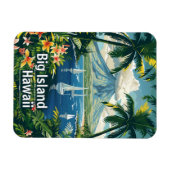 Magnet Flexible Big Island Hawaii Vintage tropical (Horizontal)