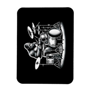 Magnet Flexible Bigfoot Drummer Sasquatch Jouer Drums Musicien B