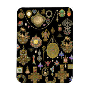 Magnet Flexible Bijoux anciens Art Vintage Illustrations