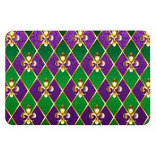 Magnet Flexible Bijoux Fond Mardi Gras