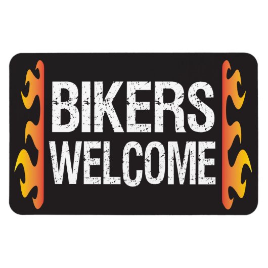 Magnet Flexible Bikers Bienvenue Motorcycle événement ou affaires (Horizontal)