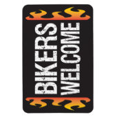 Magnet Flexible Bikers Bienvenue Motorcycle événement ou affaires (Vertical)