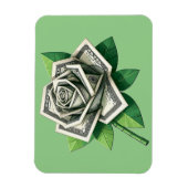 Magnet Flexible billet de cent dollars origami art rose (Vertical)