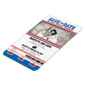 Magnet Flexible Billet de hockey photo Enregistrer la date (Côté Gauche)