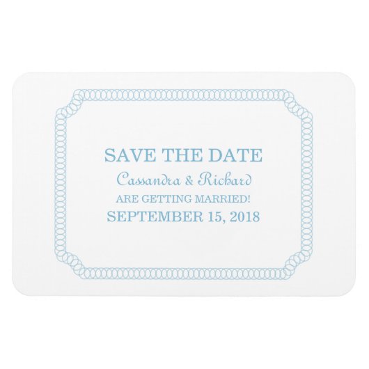 Magnet Flexible Billet entouré de bleu Enregistrer l'aimant de dat (Horizontal)