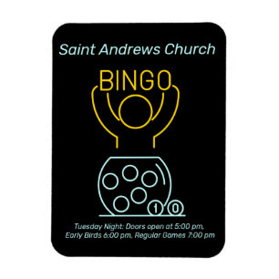 Magnet Flexible Bingo Night Neon Line Art personnalisable