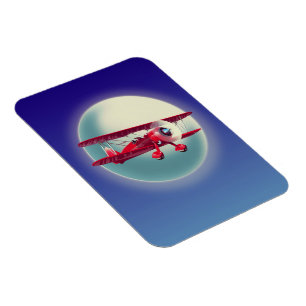 Magnet Flexible Biplan rouge vintage
