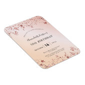 Magnet Flexible Birthday party rose gold blush pink stars modern (Côté Droit)