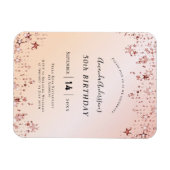 Magnet Flexible Birthday party rose gold blush pink stars modern (Horizontal)