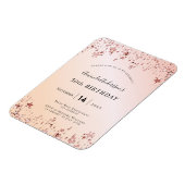 Magnet Flexible Birthday party rose gold blush pink stars modern (Côté Gauche)