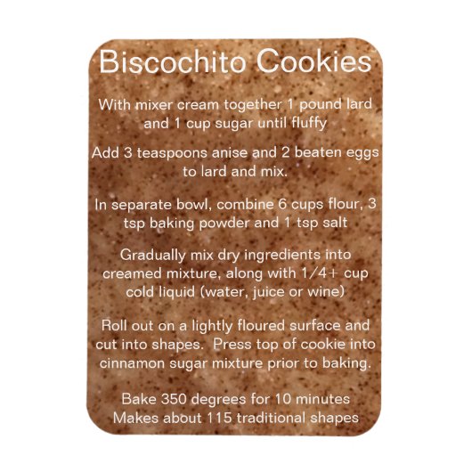 Magnet Flexible Biscochito New Mexico's official cookie recipe (Vertical)