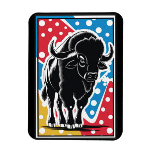 Magnet Flexible Bison - Buffalo Pop Art Vintage Retro