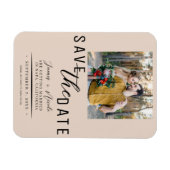 Magnet Flexible Bisque aux amandes Enregistrer la date Mariage pho (Horizontal)