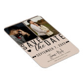 Magnet Flexible Bisque d'amande moderne Enregistrer la date 2 Mari (Côté Droit)