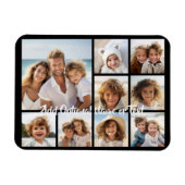Magnet Flexible Black 9 Photo Carré Collage - avec script blanc (Horizontal)