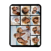 Magnet Flexible Black 9 Photo Carré Collage - avec script blanc (Vertical)