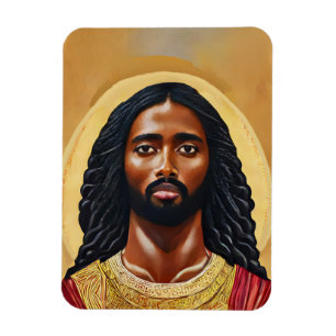 Magnet Flexible Black African Man Jésus Christ portrait Art