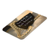 Magnet Flexible Black Bow Cravate perles blanches mariage Enregist (Côté Gauche)