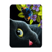 Magnet Flexible Black Cat 557 Papillon bleu Fleurs (Vertical)