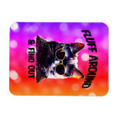 Magnet Flexible Black Cat Pop Art : Fluff Around & Find (Horizontal)