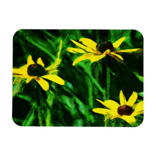 Magnet Flexible Black Eyed Susan Fleurs sauvages Abstrait