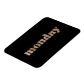 Magnet Flexible Black Gold Days of the Week Lundi Typographie (Côté Gauche)
