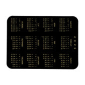 Magnet Flexible Black Gold Full Year 2026 Calendar Fridge Kitchen (Horizontal)