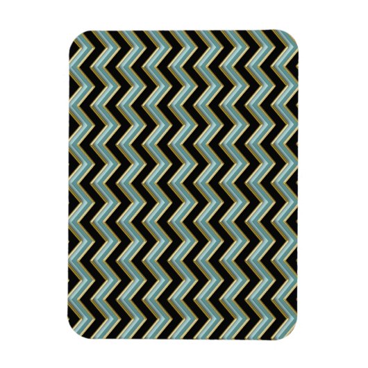 Magnet Flexible Black Gold Turquoise ZigZag (Vertical)