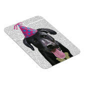 Magnet Flexible Black Labrador Avec Casquette de fête (Côté Droit)